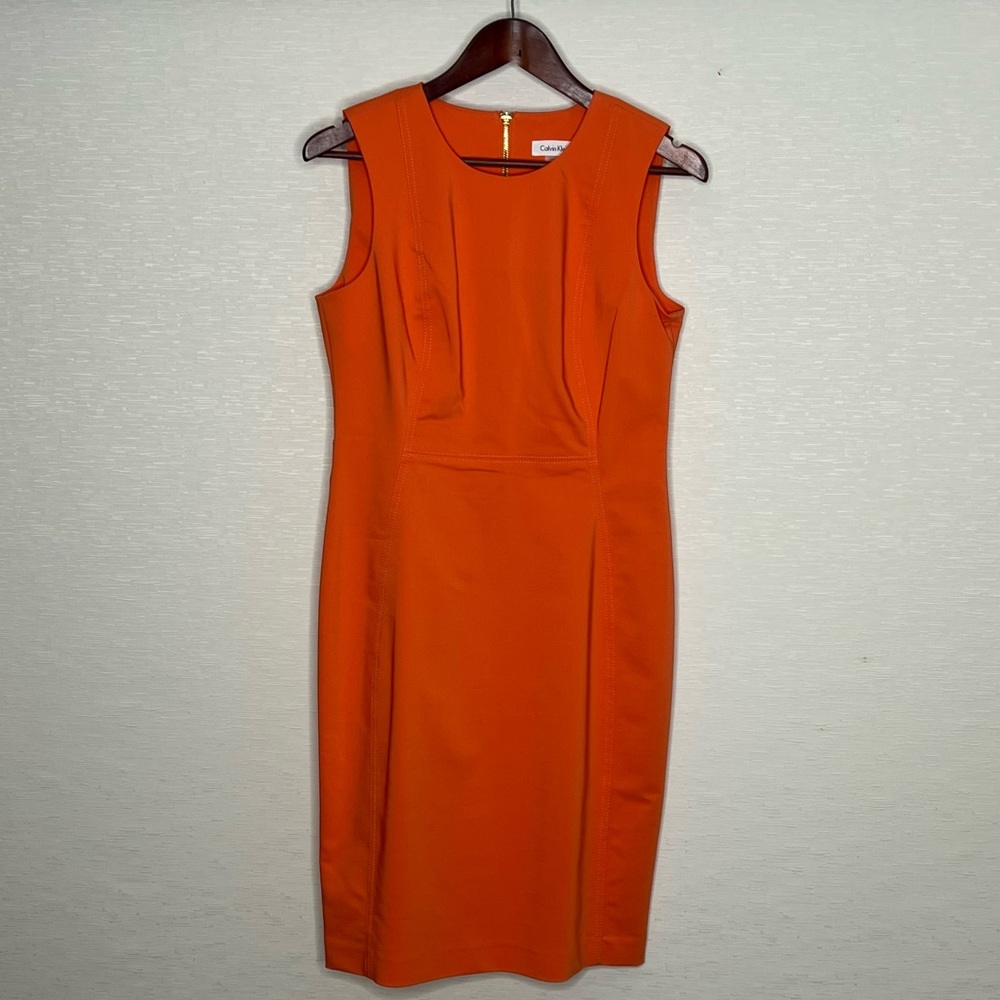 NWT Calvin Klein Tangerine Compression Dress Size 8